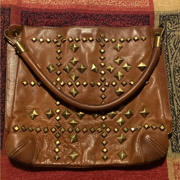 “Michael Kors” Brown Leather with brass studs - Picture 2 of 6